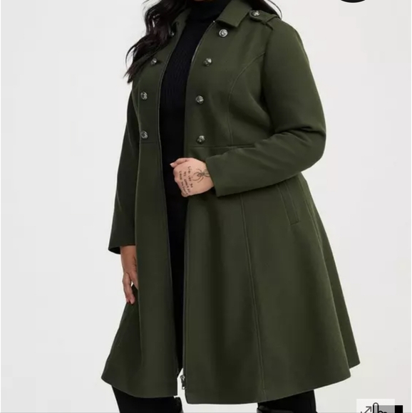Torrid Olive Green Military Coat - Picture 1 of 3